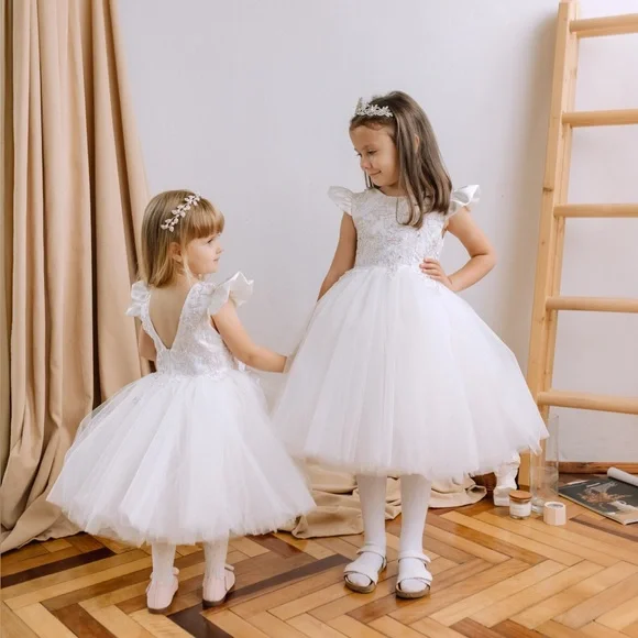 White Floral Embroidered Dress